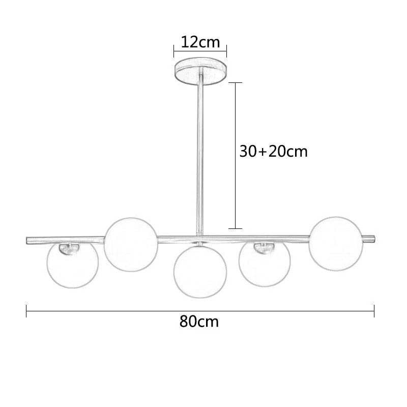 Oud Bethan Modern Glass Ball Chandelier
