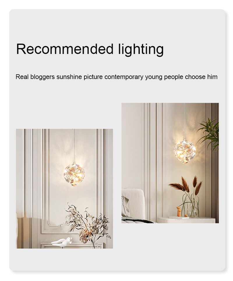 LYF Emerald LED Nordic Pendant Lights Crystal Hanging Lamp