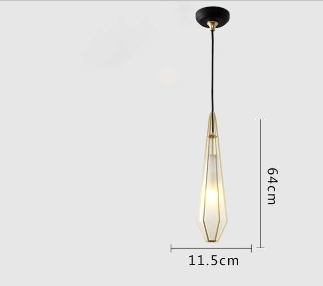 IIS Nordic Diamond Glass Golden Ceiling Hanging Lamp