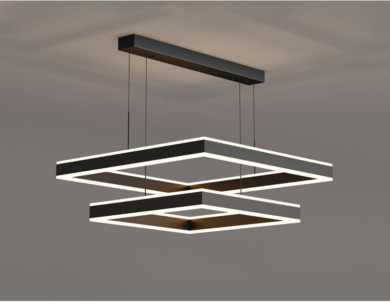 Ylk Square Black/Gold Hanging Lamp
