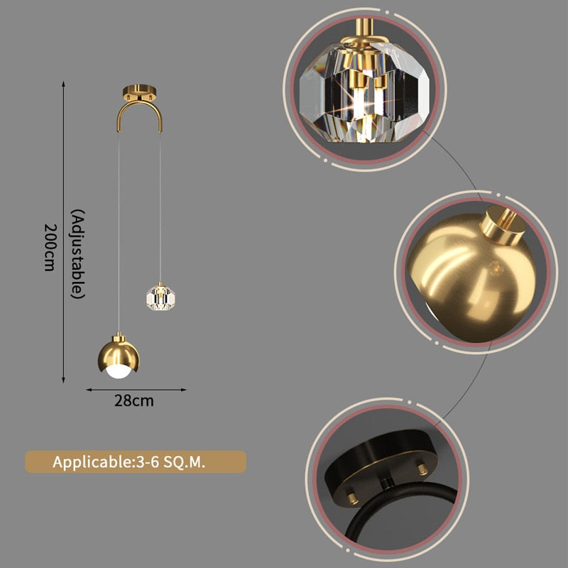 Ylk Nordic Gold Pendant Lamp