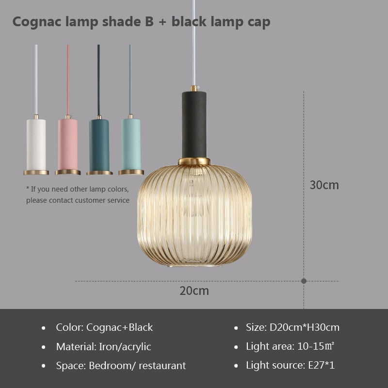 Wad Nordic Colorful Glass Pendant Light