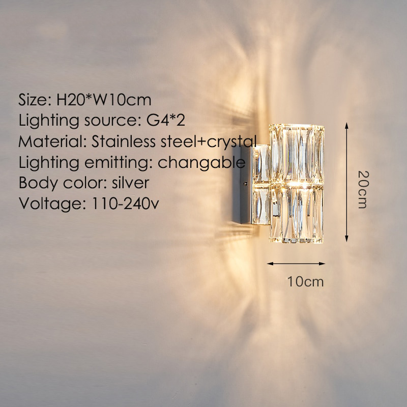 IIS Modern Wall Lamp Interior Lighting Silver Finish G4 Wall Fixture