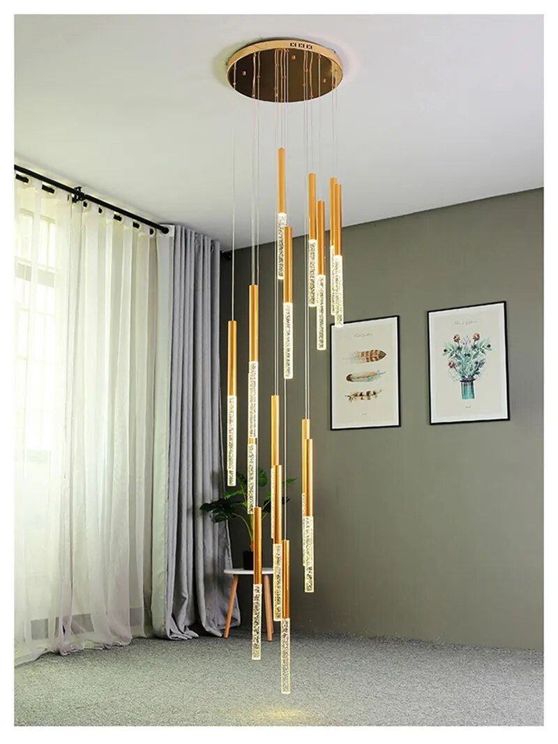 Ylk Touse Long Crystal Chandelier