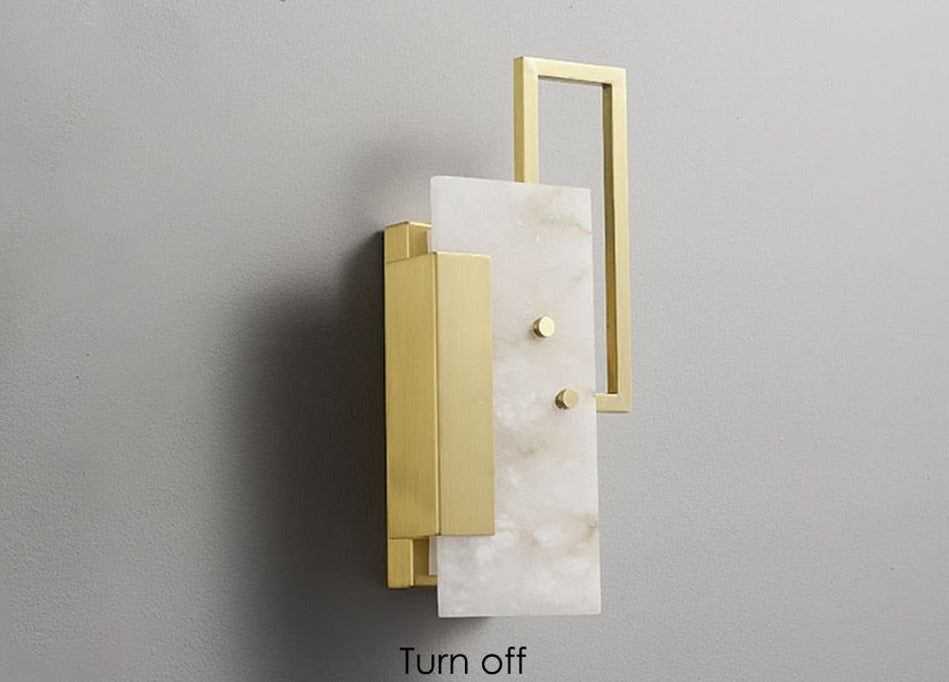 IIS Luxury Marble LED 6W Copper Golden Wall Lamp