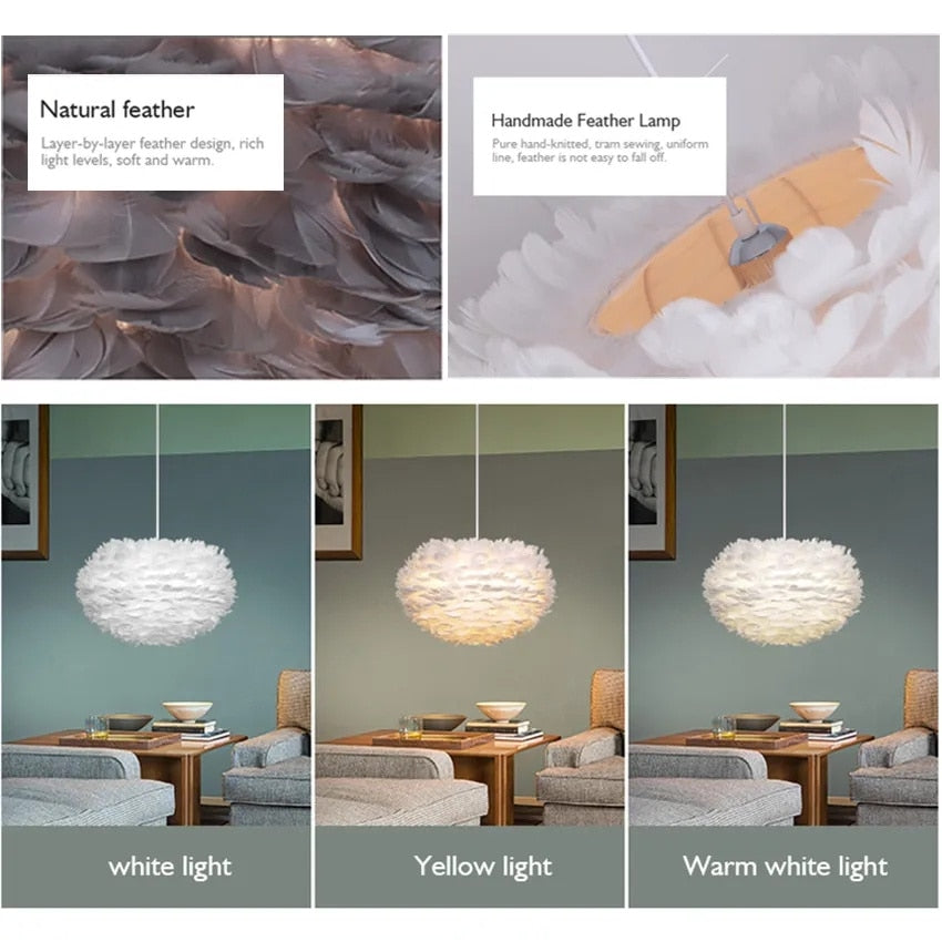 IIS Silki Feather Pendant Light Hanging Ceiling Light