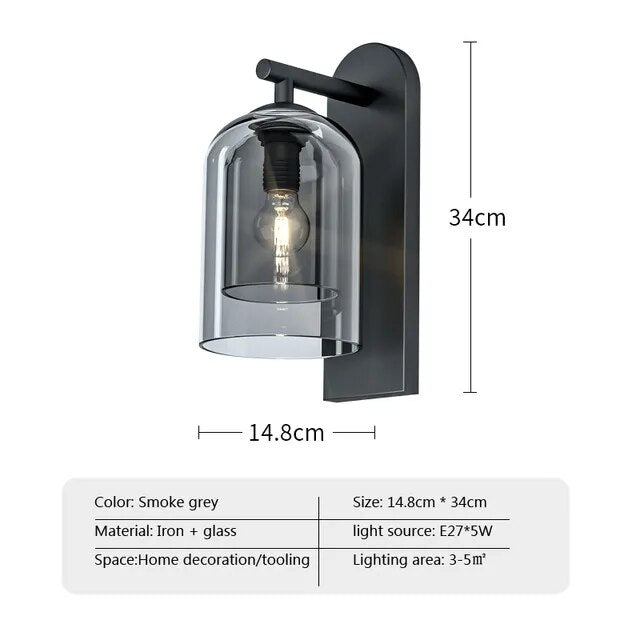 IIS Postmodern Indoor Glass Wall Lights Vintage Bath Vanity