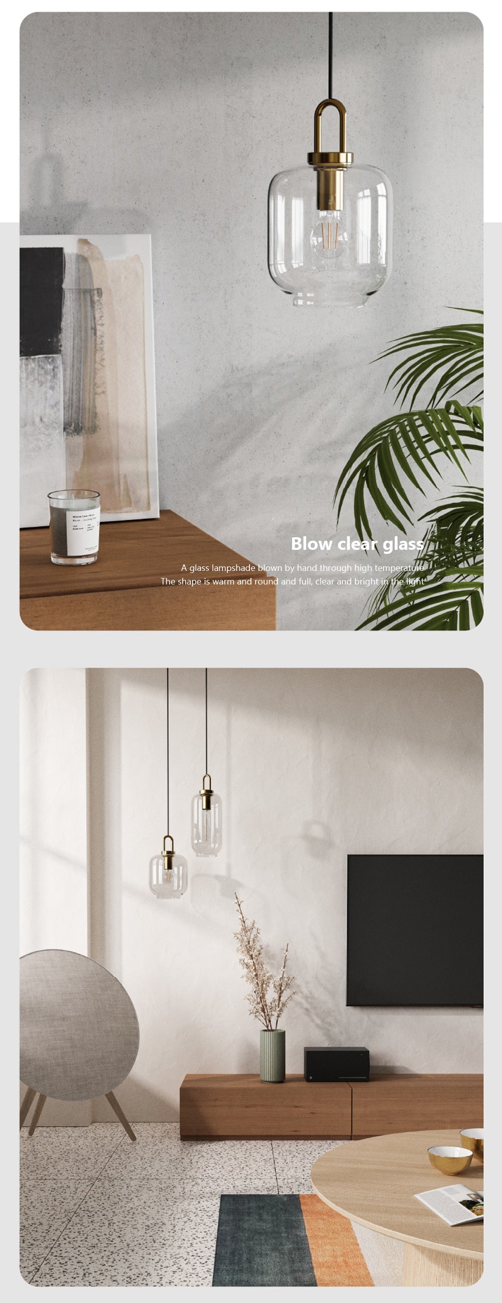 Wad Glass Pendant Light Fixture