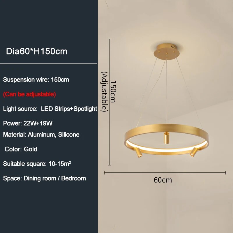 Ylk Black/Gold Spotlight Chandelier