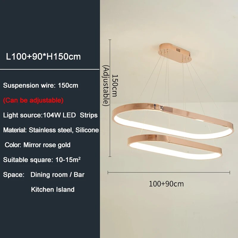 Ylk Rose Gold Pendant Light Fixture