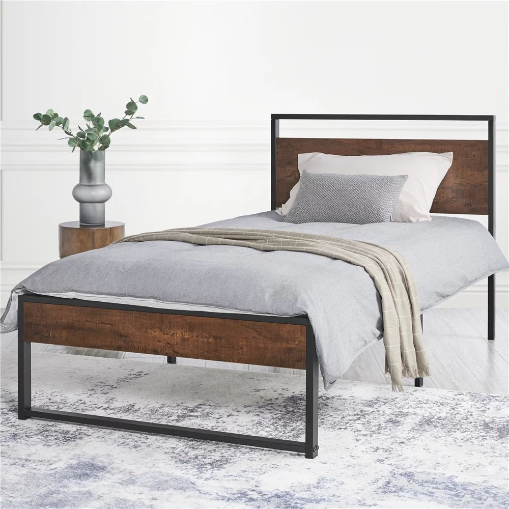 Saga Wooden Twin Bed Frame