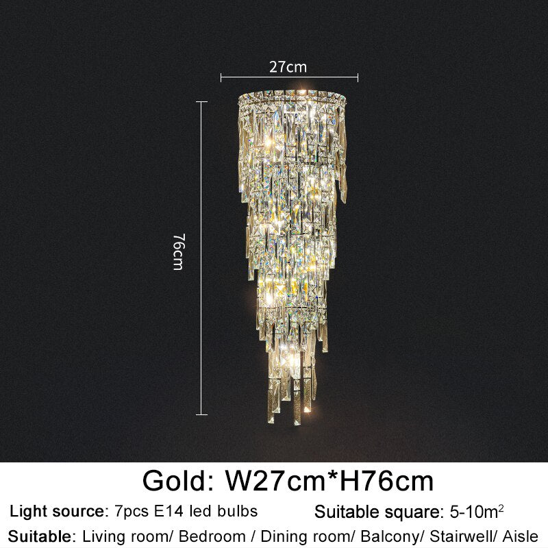 Ylk Tain Luxury Crystal Wall Lamp