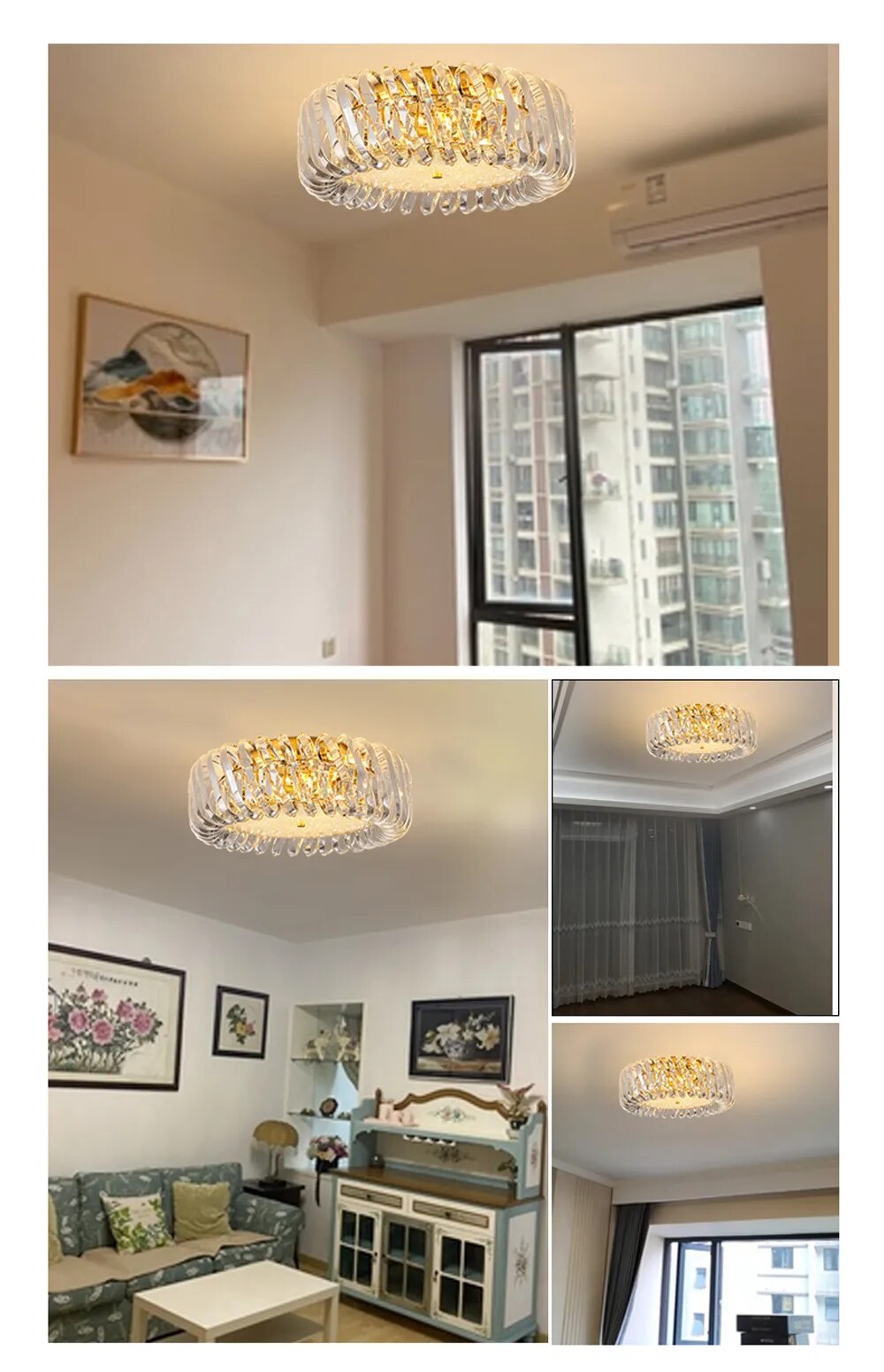 Kolia Art Deco Crystal Glass LED Dimmable Ceiling Chandelier