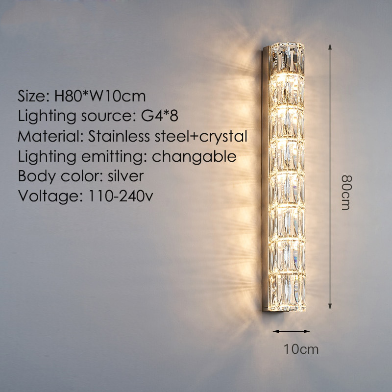 IIS Modern Wall Lamp Interior Lighting Silver Finish G4 Wall Fixture