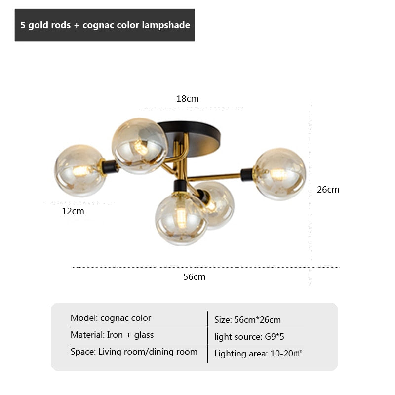 Wad Nordic Round Glass Chandelier