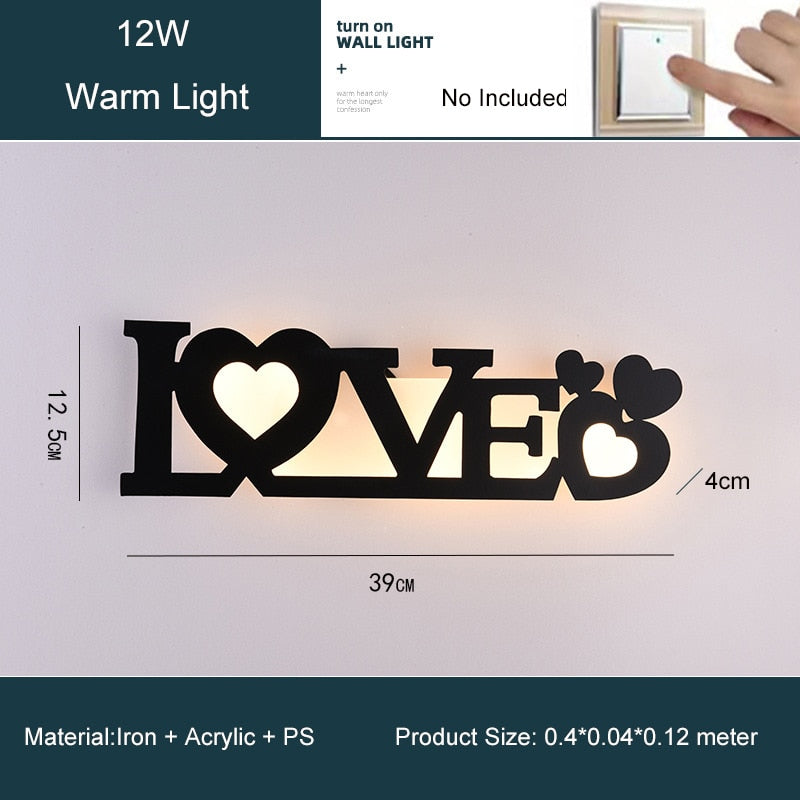 GRN HOME-FAMILY-LOVE Logo Creative Modern Acrylic Wall Lamp
