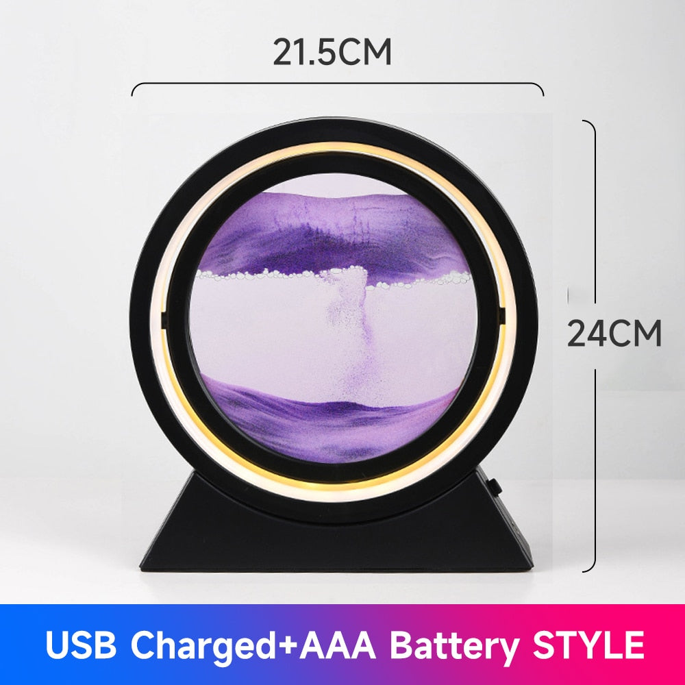 PQ 360° Rotate LED Sand Painting Night Lights