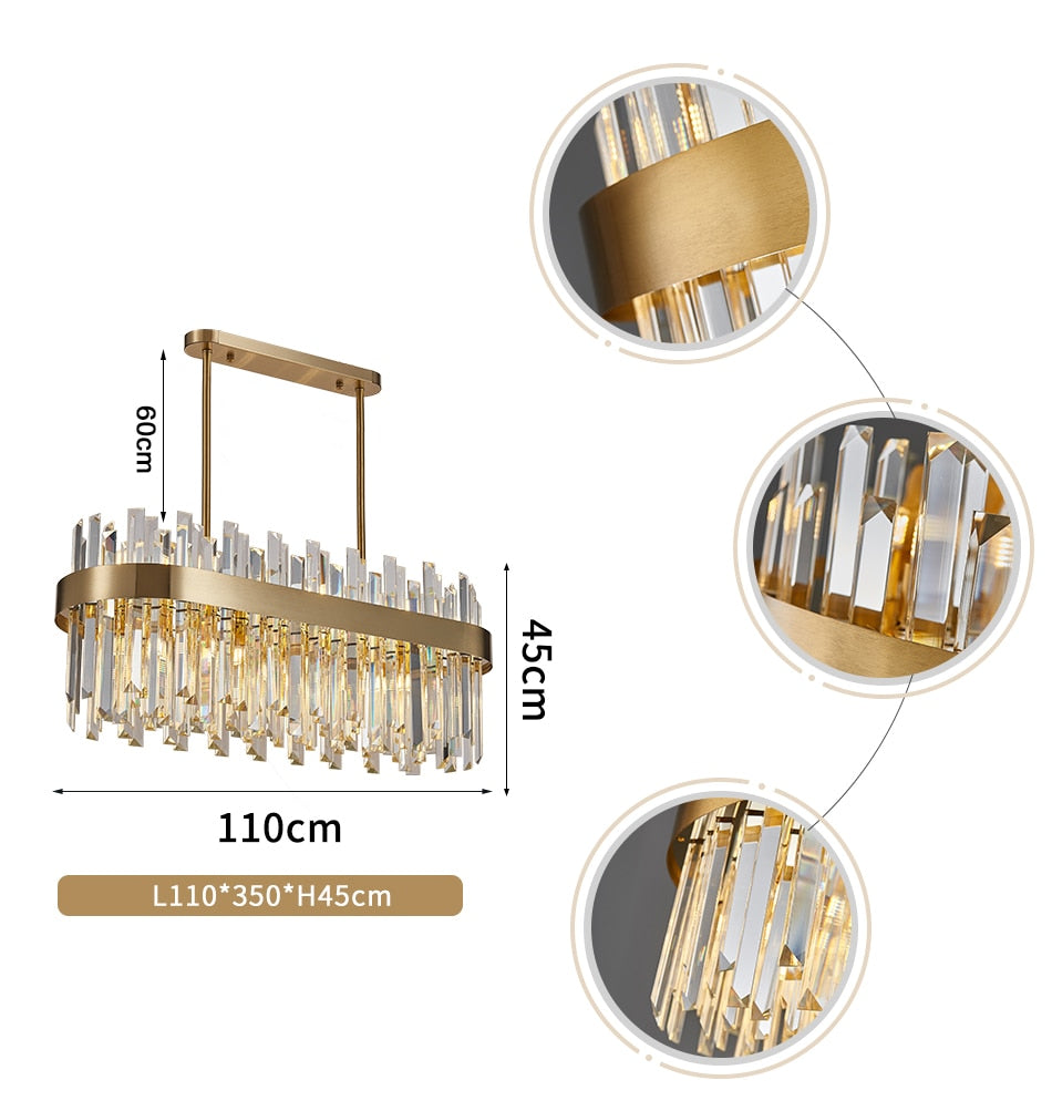 Ylk Oval Design Crystal Chandelier