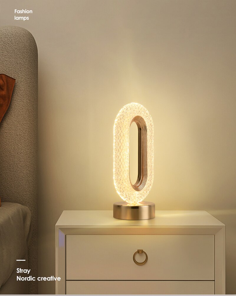 BAN Candace Oval Luxury Crystal Nordic LED table lamp