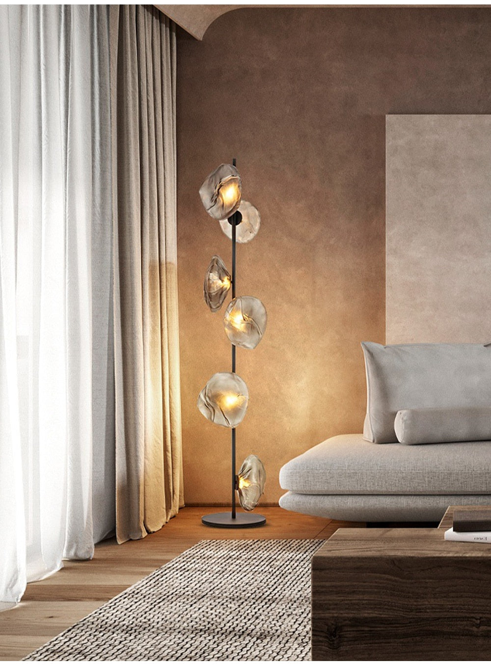 MAK Table/Floor/Stand Cloud Artistic Floor Lamps Glass LED Lighting Gray Nightlight