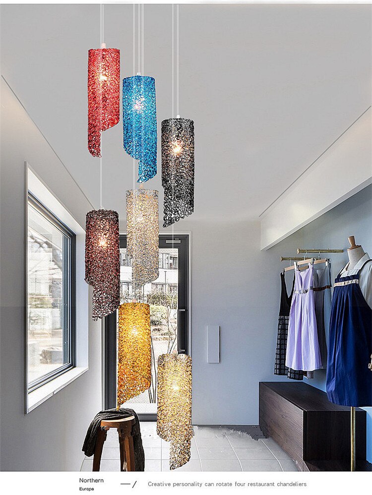 HEN Aerin Color Macaron Pendant Lights Aluminum Wire  Suspension Luminaire