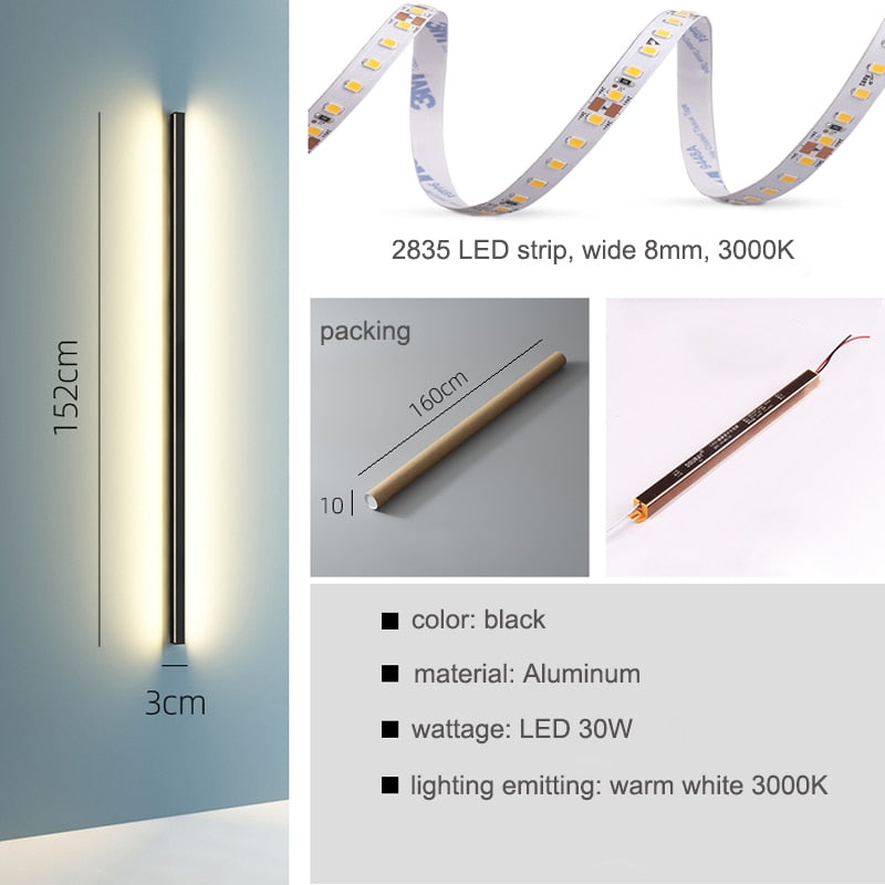 IIS Morane - Nordic Minimalist Long LED Wall light