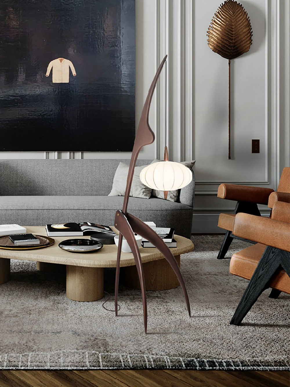 OLGA Floor Lamp Nordic Creative Wood Fabric Dimming Night Stand