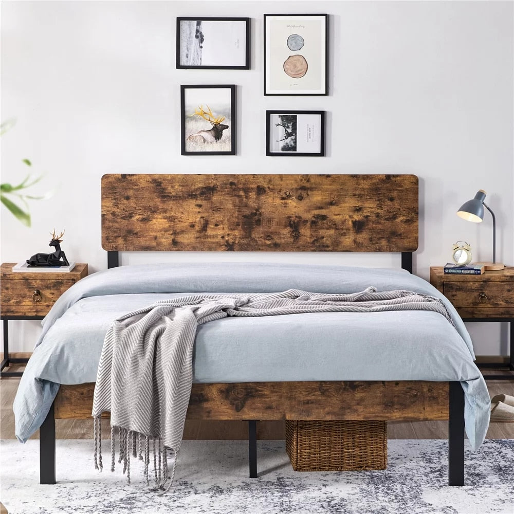 Stig - Nordic Wooden Bed Frame Queen Bed Frame with Storage