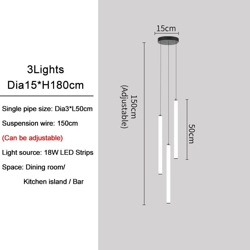 Ylk Tube Modern LED Chandelier