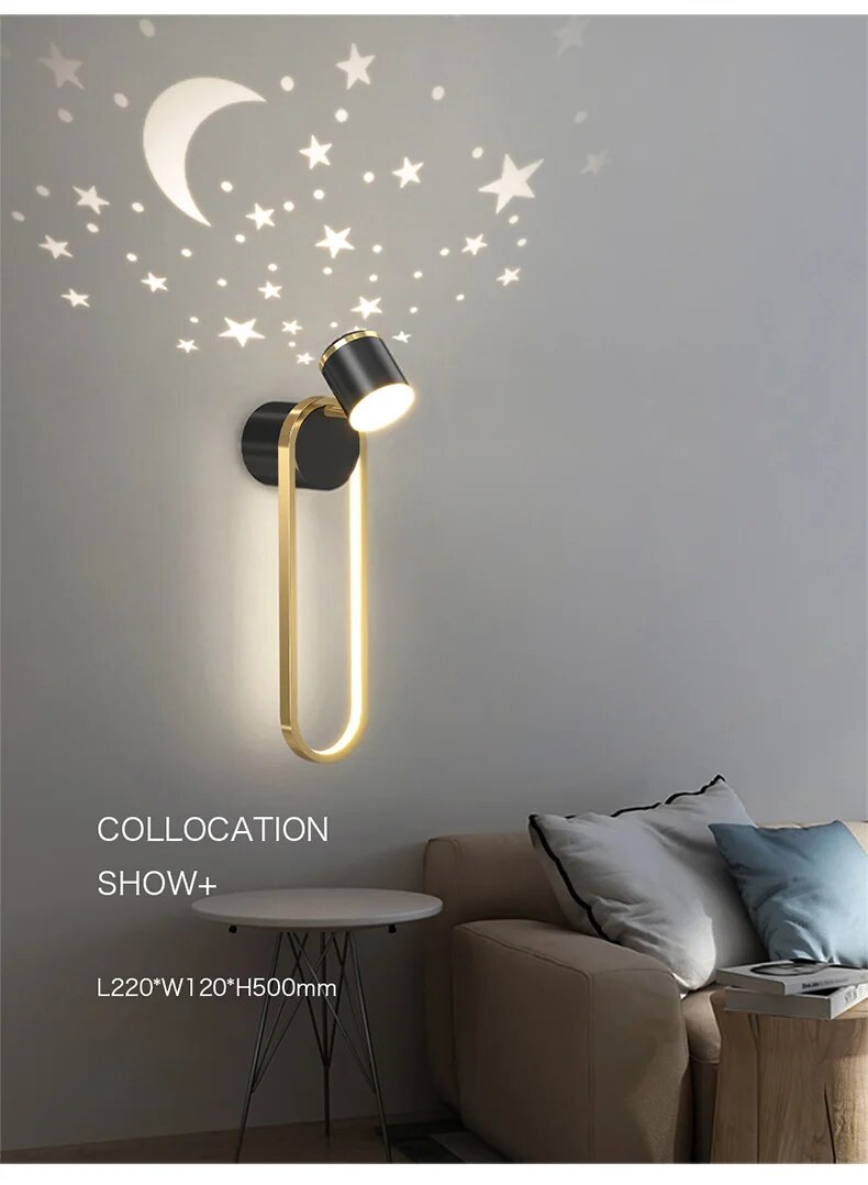 MAV Kid's room creative Wall Lamp Stars Projection Astronaut Decoration