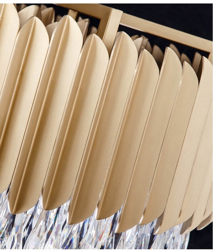 IND Modern Luxury Crystal Round Gold Black Chandelier Light