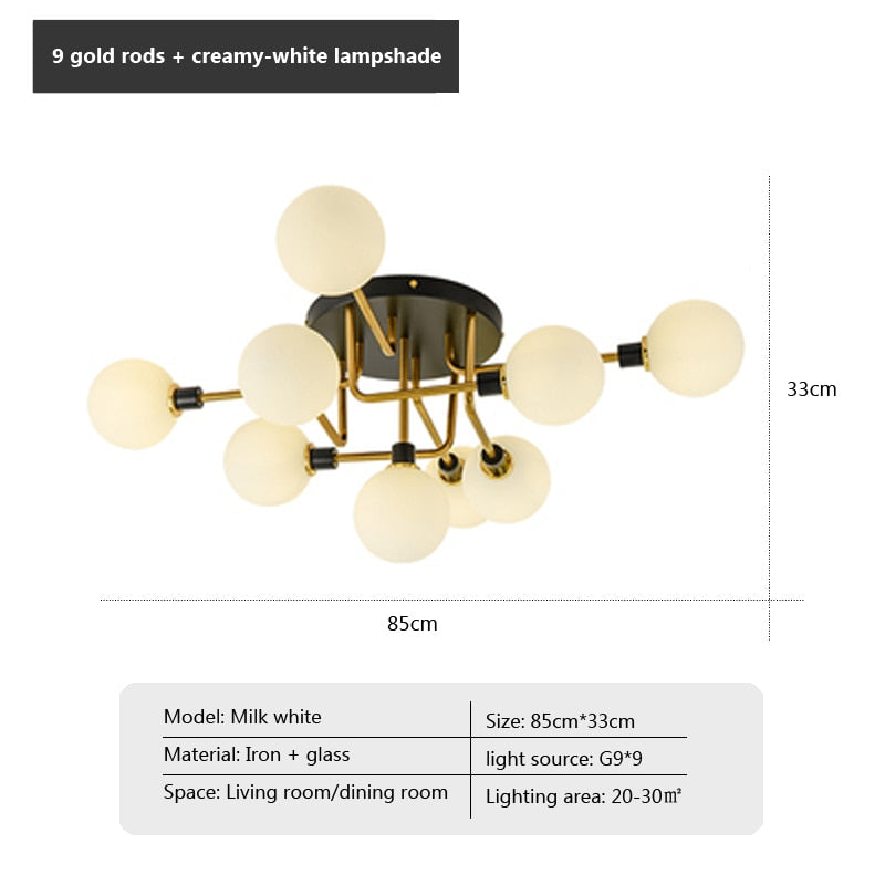 Wad Nordic Round Glass Chandelier