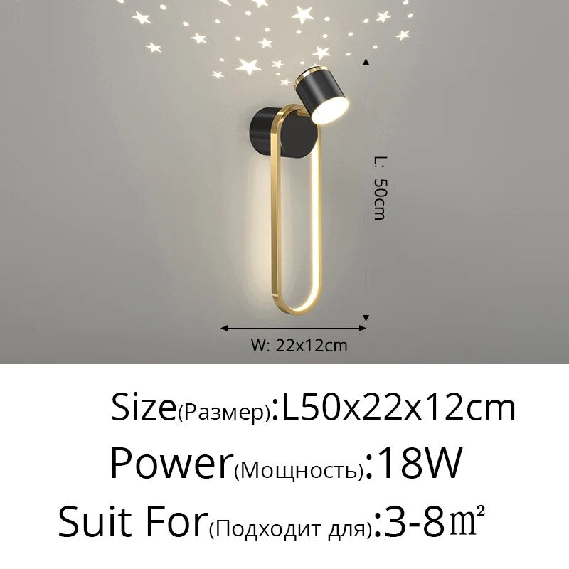 MAV Kid's room creative Wall Lamp Stars Projection Astronaut Decoration