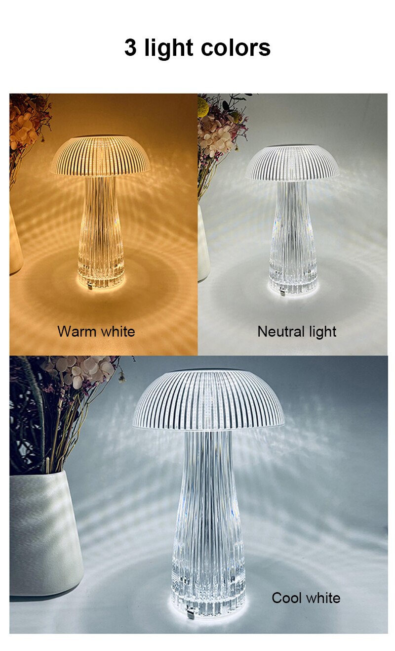 BAN Jellyfish lampshade LED night light table lamp