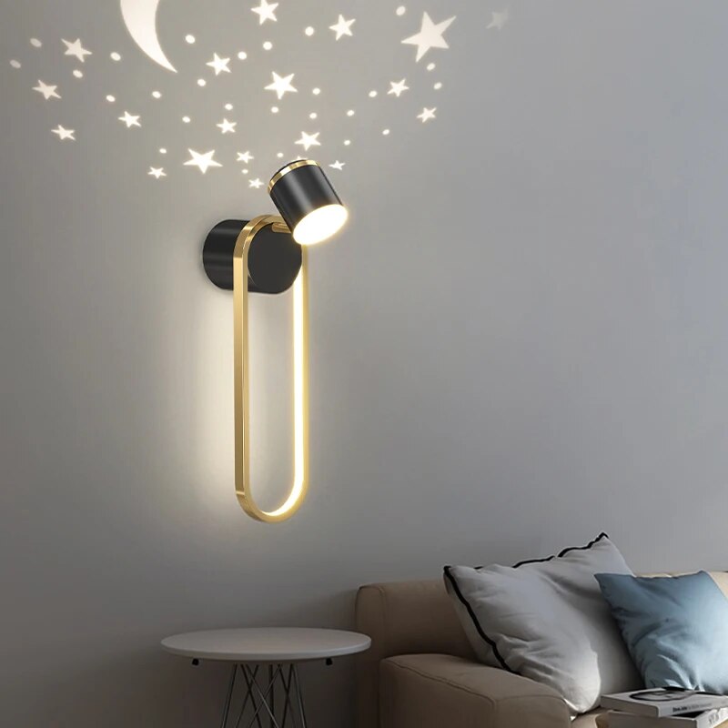 MAV Kid's room creative Wall Lamp Stars Projection Astronaut Decoration