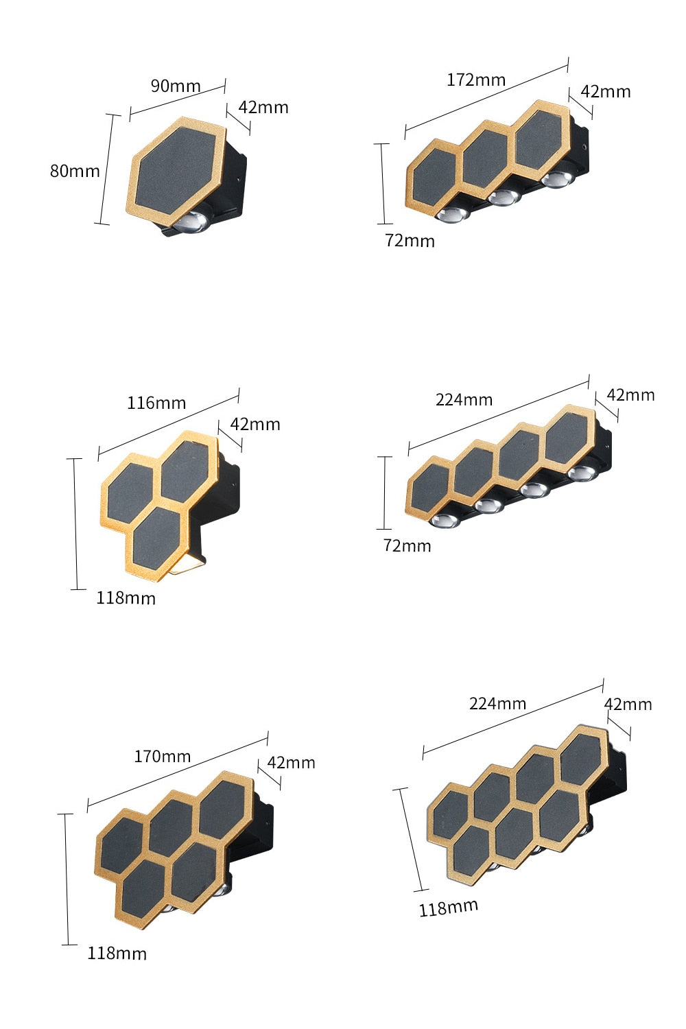 WIN LED Waterproof Hexagonal Outdoor IP65 Wall Light Up And Down Double-headed