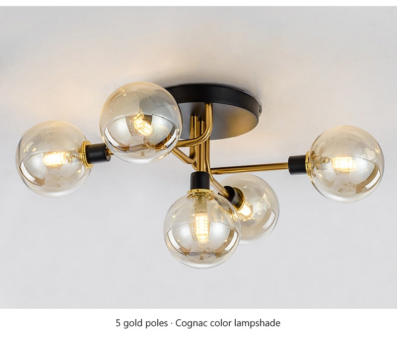 Wad Nordic Round Glass Chandelier