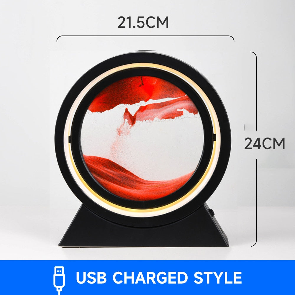 PQ 360° Rotate LED Sand Painting Night Lights