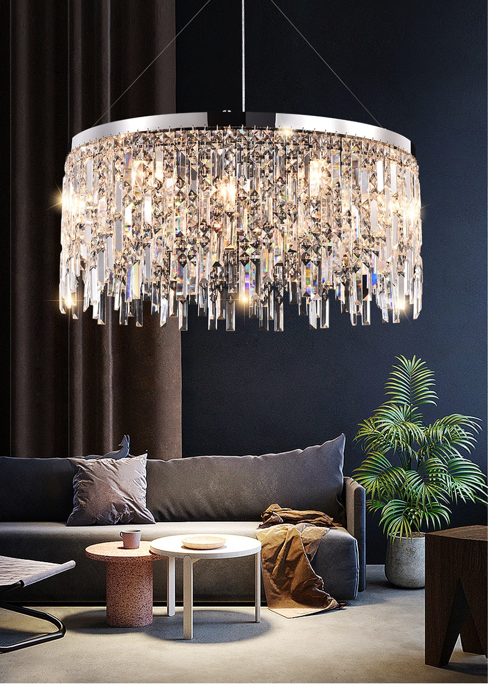 Ylk Violet Crystal Chandelier Decor