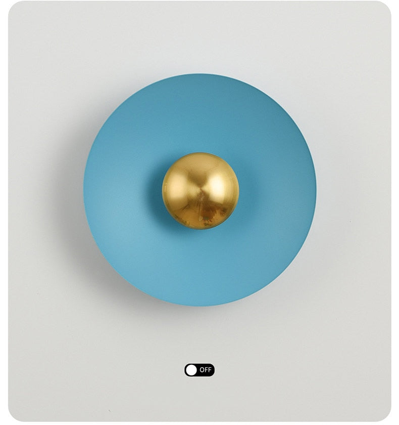 WIN Light luxury living room background round color wall lamp