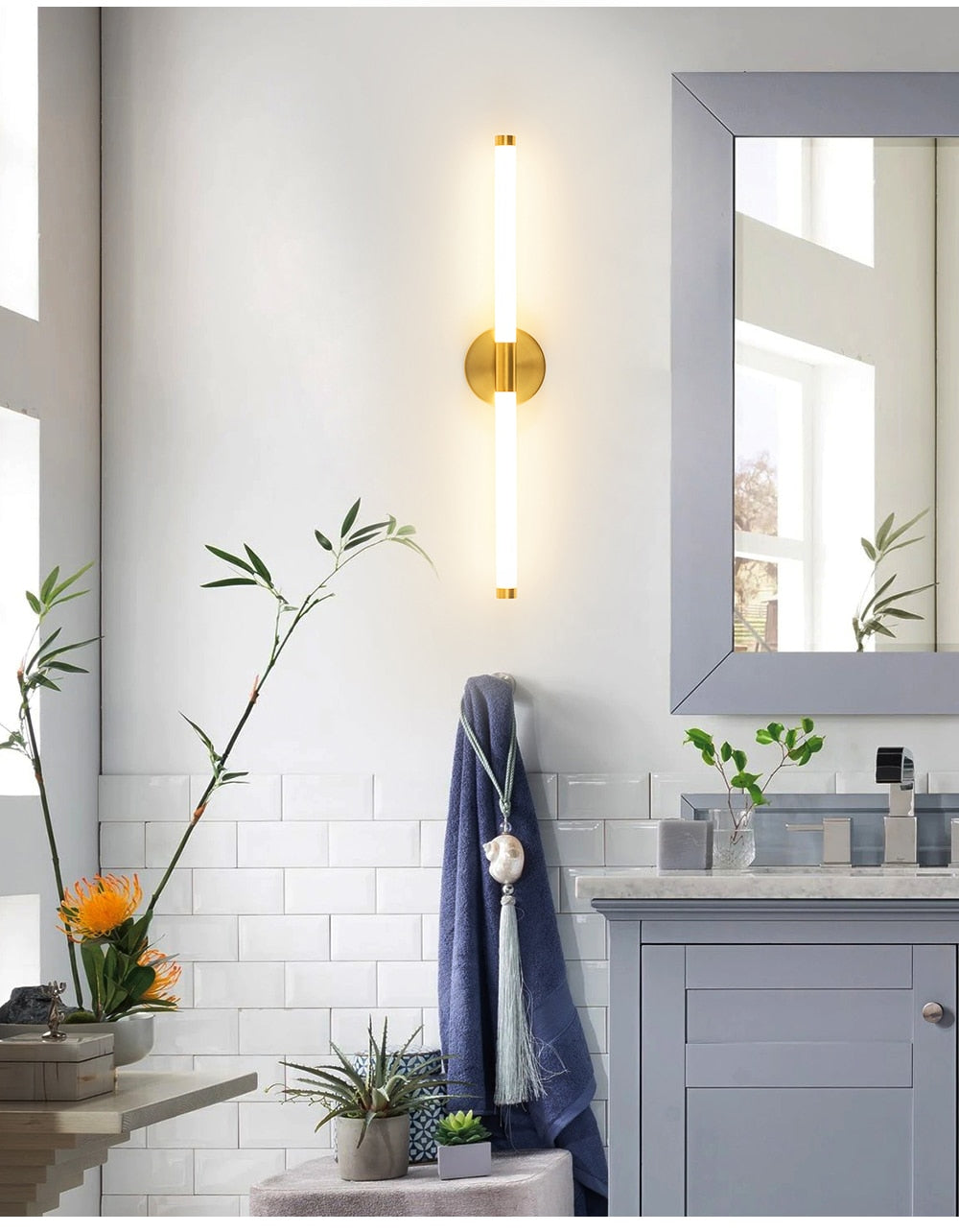 EB Long Wall Sconces Double Lampshade Up Down