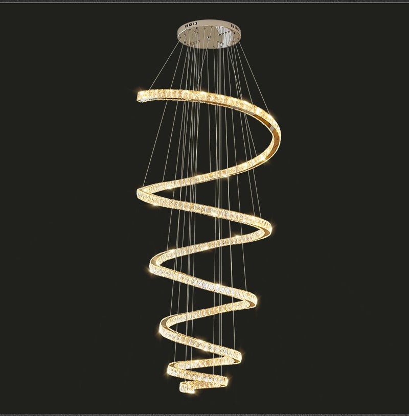 Ylk Famina Long Spiral Chandelier