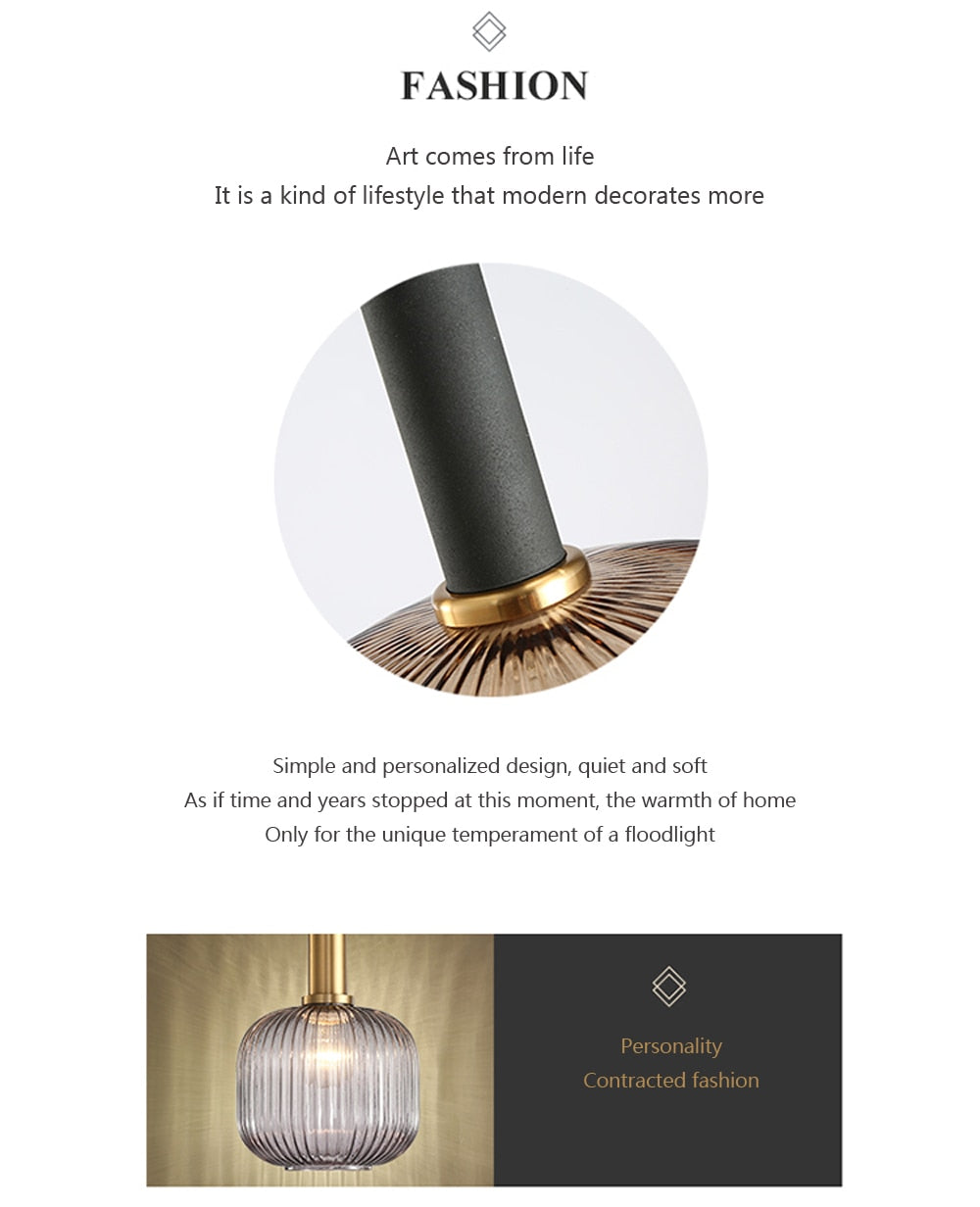 Wad Nordic Colorful Glass Pendant Light