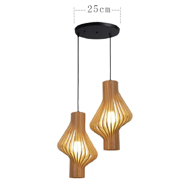 Nordic Wooden Cage Chandelier Birdcage Pendant Lights