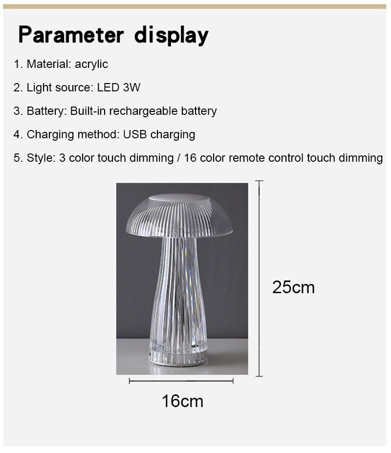 BAN Jellyfish lampshade LED night light table lamp