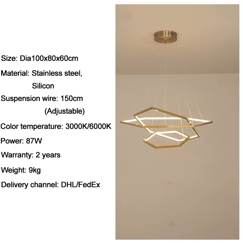 Ylk Hexagon Home Decor Light Fixture