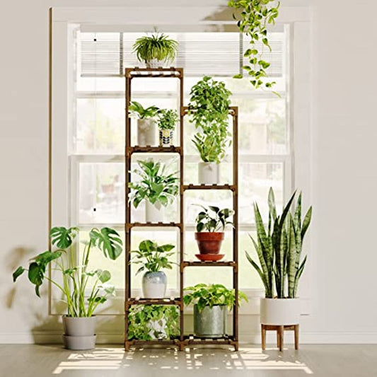 Halstein - Tall Plant Stand Tiered Plant Stand Plant Shelf Indoor & Outdoor Plant Shelf Flower Stand