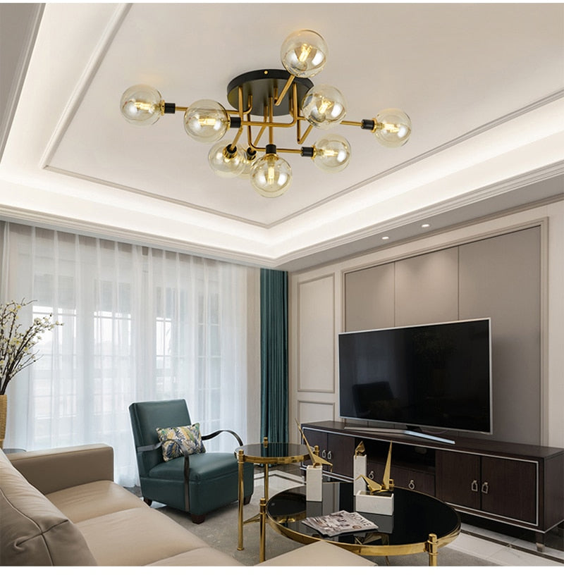 Wad Nordic Round Glass Chandelier