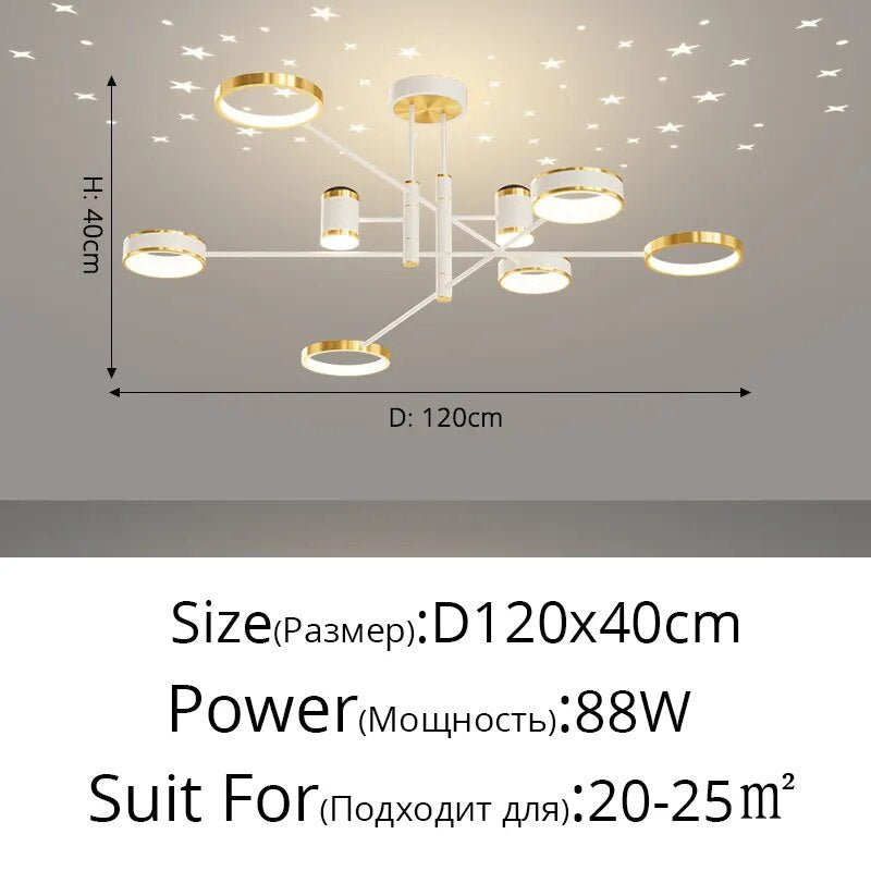 Nordic Starry Ceiling Chandelier Light