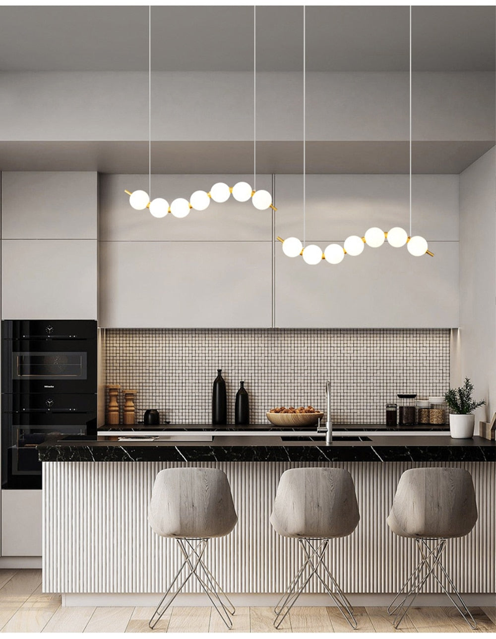 Mak Modern White Ball Pendant Light